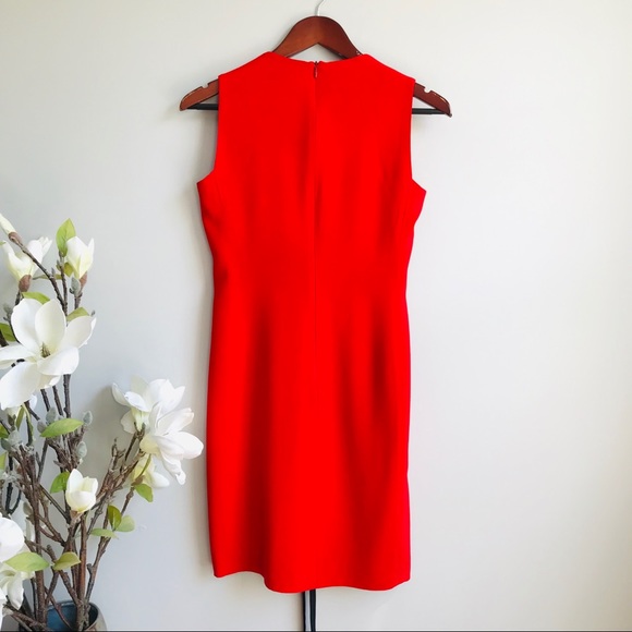 Moschino Vintage red draped front sheath dress - Picture 2 of 6